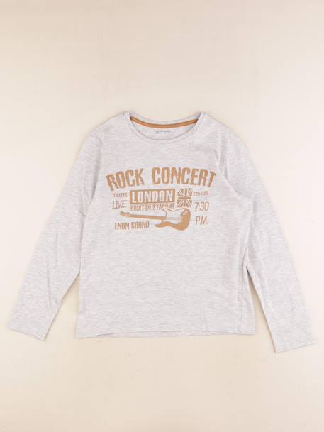 Tee-shirt - 10 ans Gris 1 - vertbaudet enfant 