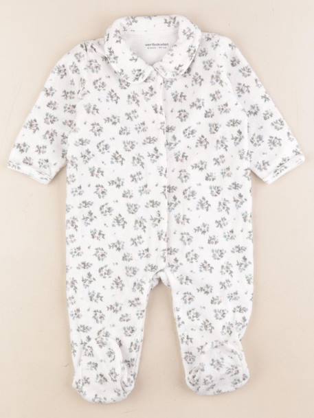 Pyjama velours - 9 mois Blanc 1 - vertbaudet enfant 