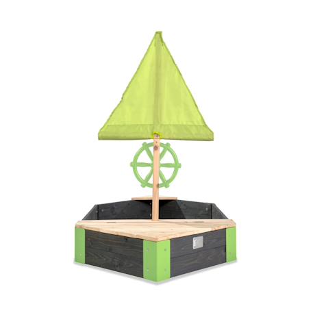 Bac à sable en forme de bateau en bois pour jardin enfant Gris 2 - vertbaudet enfant 