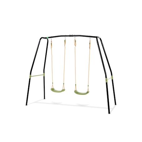 Balançoire double avec barre fixe pour jardin enfant Noir 1 - vertbaudet enfant 
