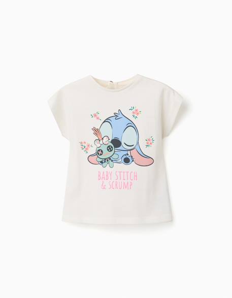 T-shirt en coton avec imprimé baby stitch Beige clair 1 - vertbaudet enfant 