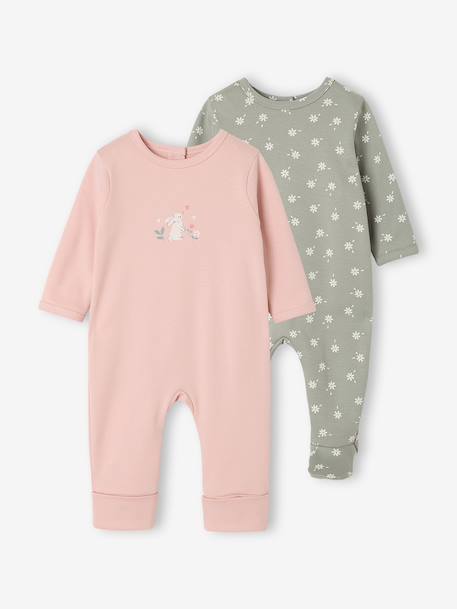 Lot de 2 dors bien bébé ouverture dos vert sauge 1 - vertbaudet enfant 