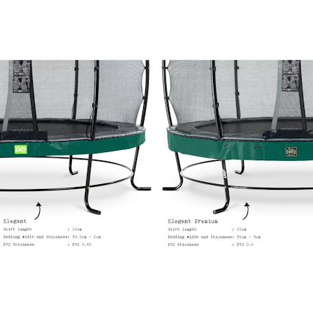 Trampoline elegant premium ø305cm Noir+Vert 11 - vertbaudet enfant 