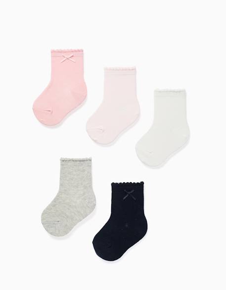 Lot de 5 paires de chaussettes avec tiges ondulées Multicolore 1 - vertbaudet enfant 