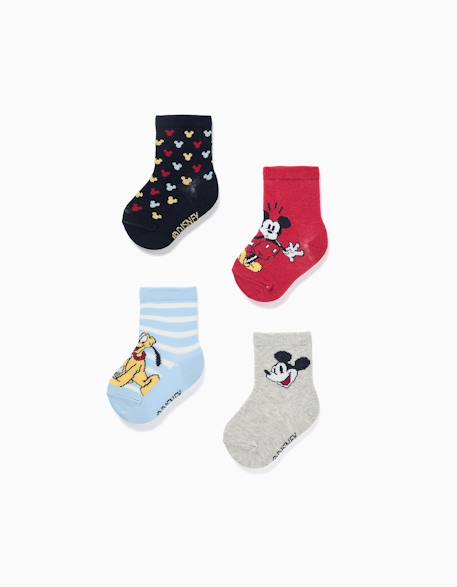 Bébé-4 paires de chaussettes avec imprimés mickey et pluto