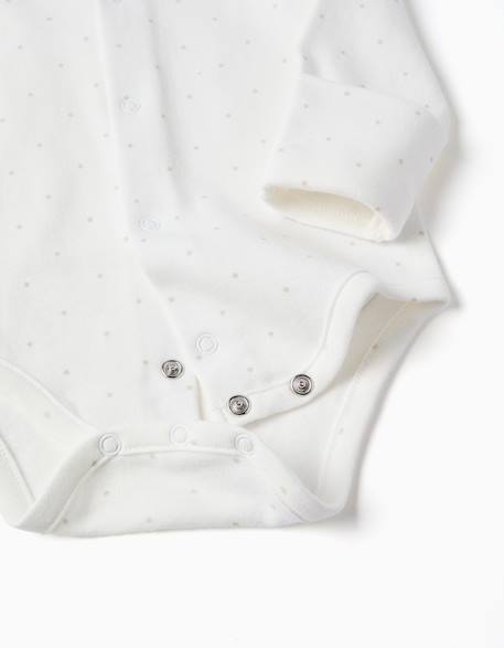 Ensemble body en coton + salopette en velours Gris clair 3 - vertbaudet enfant 