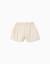 Short en coton avec fleurs et taille élastiquée Beige clair 2 - vertbaudet enfant 