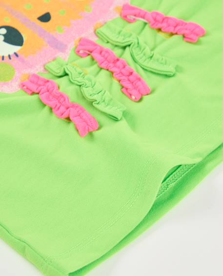 T-shirt fille en maille avec bretelles froncées Vert 4 - vertbaudet enfant 
