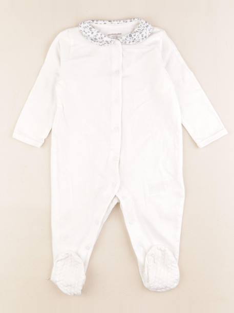 Pyjama coton - 12 mois Blanc, bleu 1 - vertbaudet enfant 