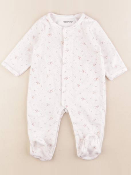 Pyjama velours - 6 mois Rose 1 - vertbaudet enfant 