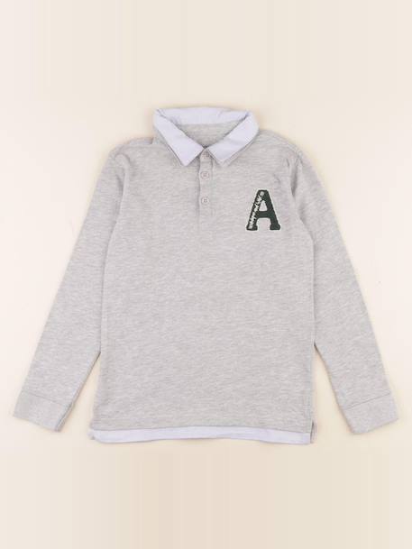 Polo - 10 ans Gris 1 - vertbaudet enfant 
