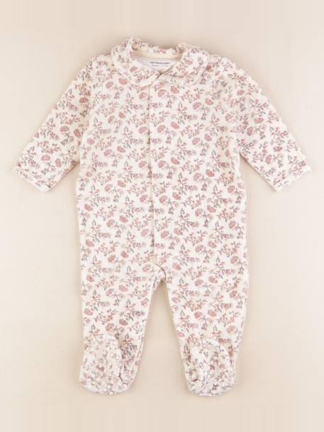 Pyjama velours - 9 mois Beige, rose 1 - vertbaudet enfant 