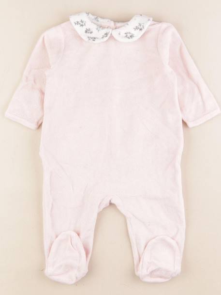 Pyjama velours - 6 mois Rose 1 - vertbaudet enfant 