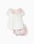Blouse en coton + bloomer avec motif mosaïque Blanc 1 - vertbaudet enfant 