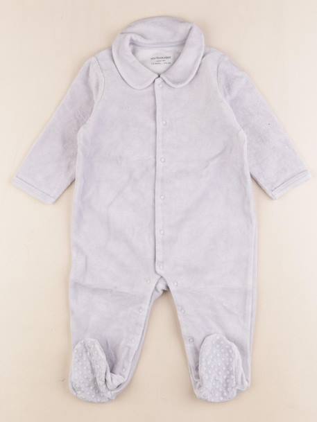 Pyjama velours - 12 mois Bleu 1 - vertbaudet enfant 