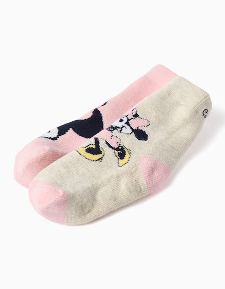 Lot de 2 chaussettes antidérapantes avec imprimés minnie Multicolore 2 - vertbaudet enfant 