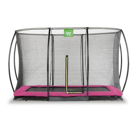 Trampoline enterré rectangulaire 244x366cm avec filet Noir+Rose+Vert 7 - vertbaudet enfant 