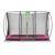 Trampoline enterré rectangulaire 244x366cm avec filet Noir+Rose+Vert 7 - vertbaudet enfant 