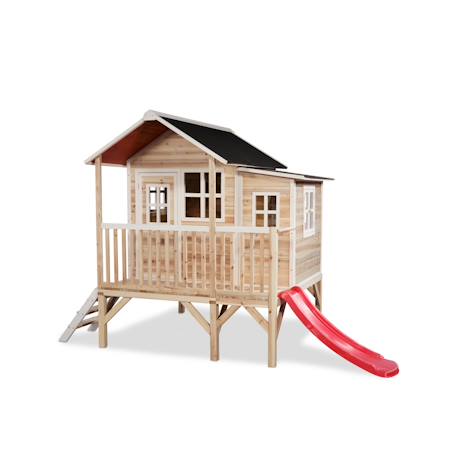 Maisonnette bois fsc pilotis toboggan extension loft 350 Gris+Naturel 7 - vertbaudet enfant 