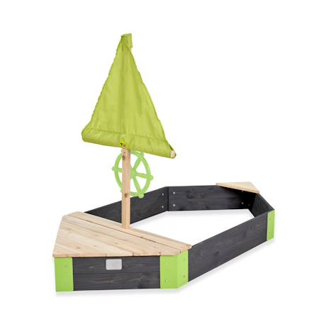 Bac à sable en forme de bateau en bois pour jardin enfant Gris 1 - vertbaudet enfant 
