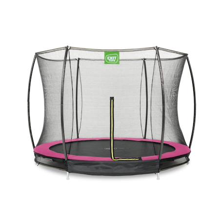 Trampoline enterré rond ø244cm avec filet de sécurité Noir+Rose+Vert 7 - vertbaudet enfant 