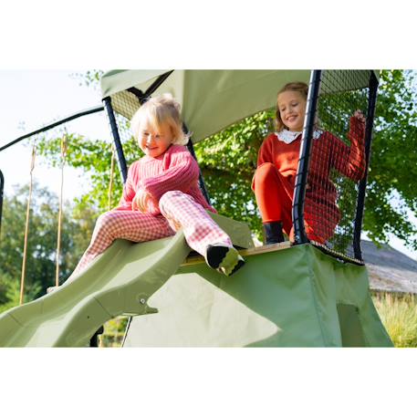 Aire de jeux avec toboggan et double balançoire pour jardin Vert/noir 3 - vertbaudet enfant 