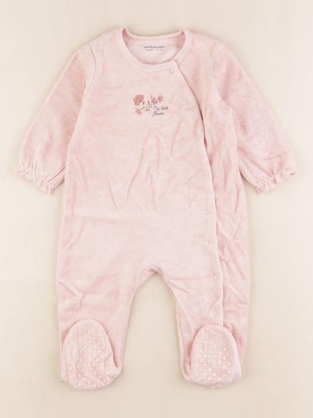 Pyjama velours - 9 mois Rose 1 - vertbaudet enfant 