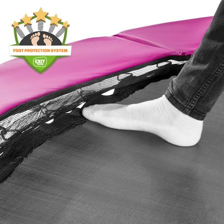 Trampoline enterré rond ø305cm  sans filet Noir+Rose+Vert 8 - vertbaudet enfant 