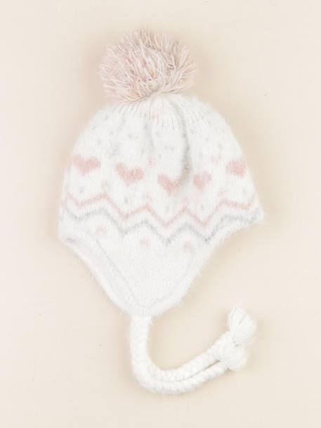 Bonnet - 12/18 mois Blanc, rose 1 - vertbaudet enfant 