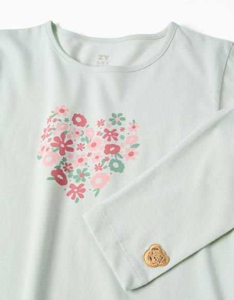 Pyjama à manches longues et imprimé fleurs Vert 3 - vertbaudet enfant 