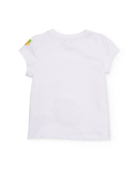 T-shirt fille en maille avec citron texturé Blanc 2 - vertbaudet enfant 