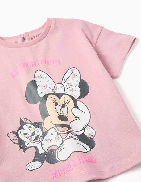 T-shirt en coton avec imprimé minnie & figaro Rose clair 3 - vertbaudet enfant 