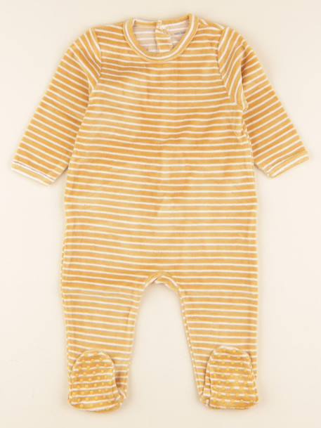 Pyjama velours - 12 mois Jaune 1 - vertbaudet enfant 