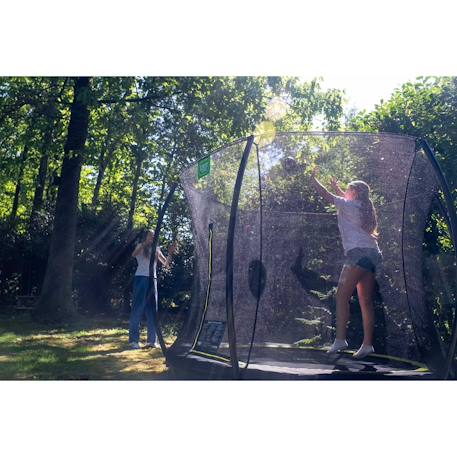 Trampoline enterré rond ø305cm avec filet de sécurité Noir+Rose+Vert 16 - vertbaudet enfant 