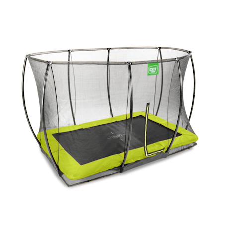 Trampoline enterré rectangulaire 244x366cm avec filet Noir+Rose+Vert 15 - vertbaudet enfant 