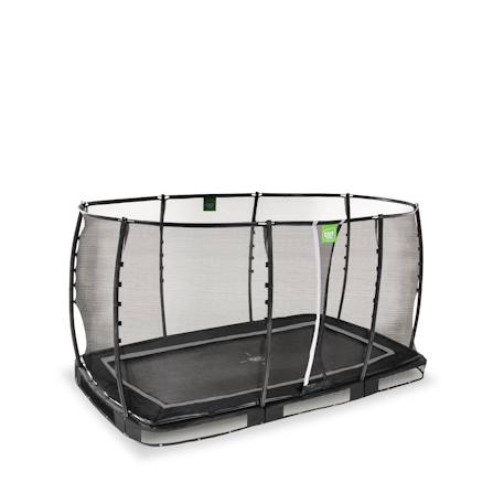 Trampoline semi-enterré rectangulaire 214x366cm protection pieds Noir+Vert 2 - vertbaudet enfant 