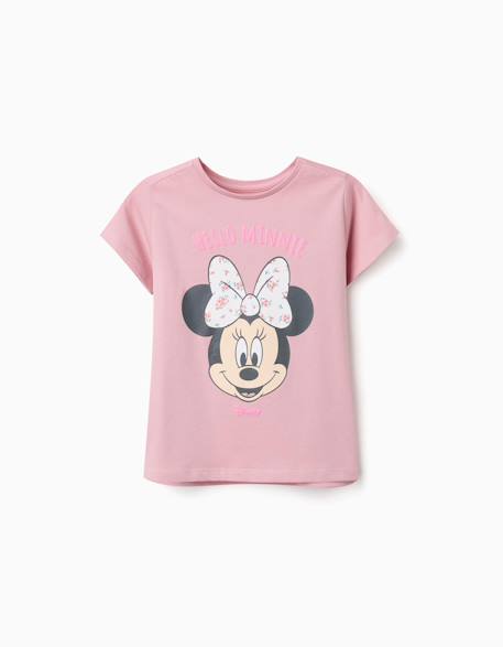 T-shirt en coton avec imprimé minnie Rose clair 1 - vertbaudet enfant 