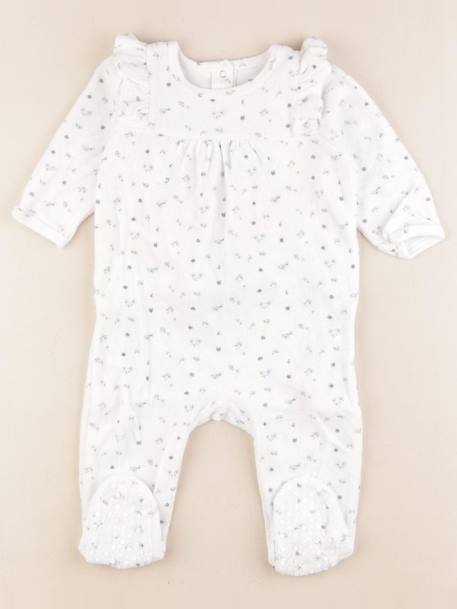 Pyjama velours - 9 mois Blanc, bleu 1 - vertbaudet enfant 