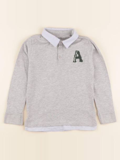 Polo - 8 ans Gris 1 - vertbaudet enfant 