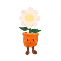 Jouet-Premier âge-Peluche - peluche fleur marguerite avec pot orange – mimi flowers – 24 cm