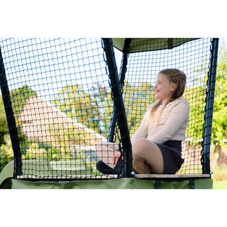 Aire de jeux avec toboggan et double balançoire pour jardin Vert/noir 4 - vertbaudet enfant 
