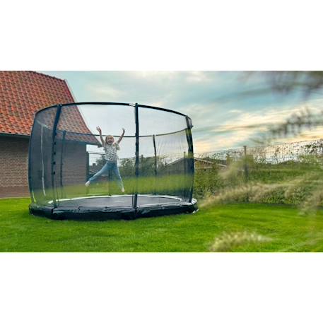 Trampoline semi-enterré ø427cm protection pieds et filet premium Noir 4 - vertbaudet enfant 