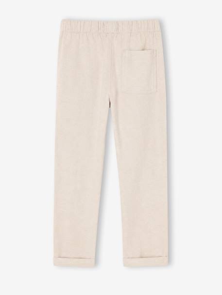 Pantalon garçon coton/lin léger beige chiné+bleu nuit+noisette+vert sauge 7 - vertbaudet enfant 