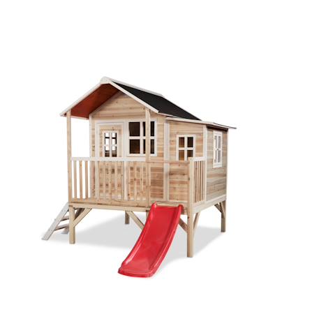 Maisonnette bois fsc pilotis toboggan extension loft 350 Gris+Naturel 10 - vertbaudet enfant 