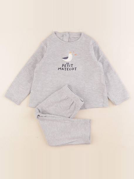 Pyjama coton - 24 mois Gris 1 - vertbaudet enfant 