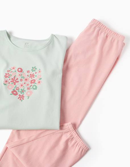 Pyjama à manches longues et imprimé fleurs Vert 4 - vertbaudet enfant 