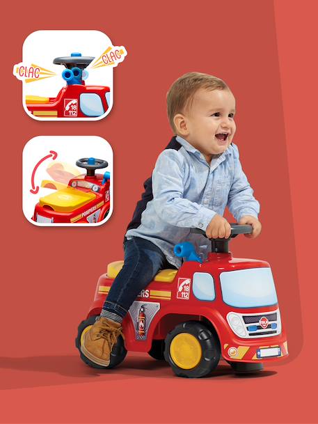 Porteur avec assise ouvrante et volant directionnel avec klaxon Rouge 3 - vertbaudet enfant 