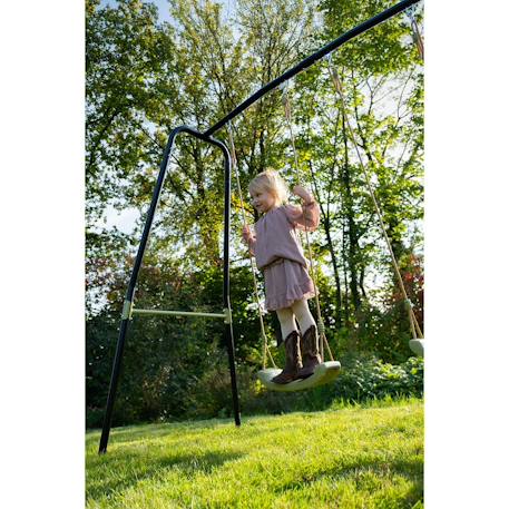 Balançoire double avec barre fixe pour jardin enfant Noir 3 - vertbaudet enfant 