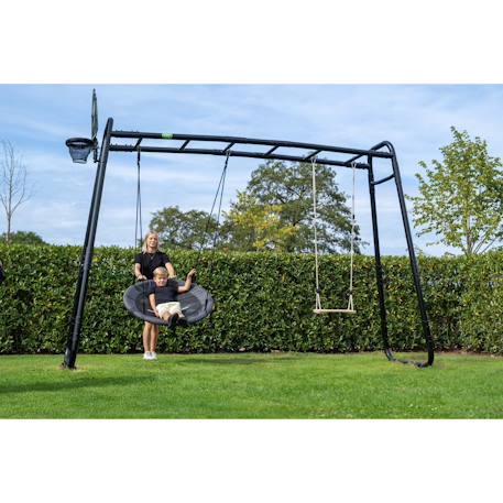 Balançoire nid ronde familiale pour jardin dès 3 ans Noir/gris 2 - vertbaudet enfant 