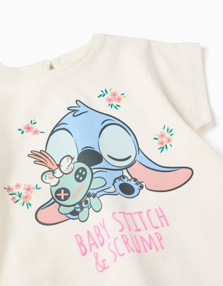T-shirt en coton avec imprimé baby stitch Beige clair 3 - vertbaudet enfant 